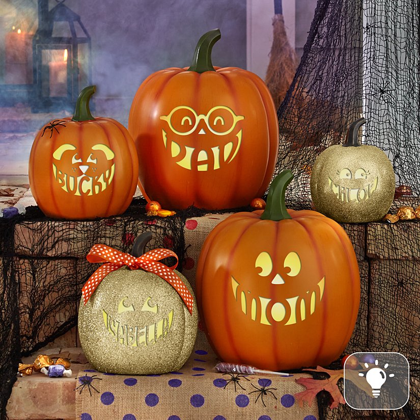 Illuminated Create-Your-Own Personalized Pumpkin Family